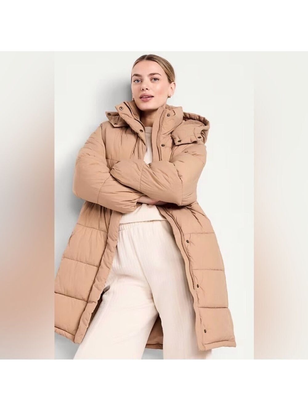 Old Navy Water-Resistant Quilted Longline Quilted Puffer Jacket Coat NWOT STall